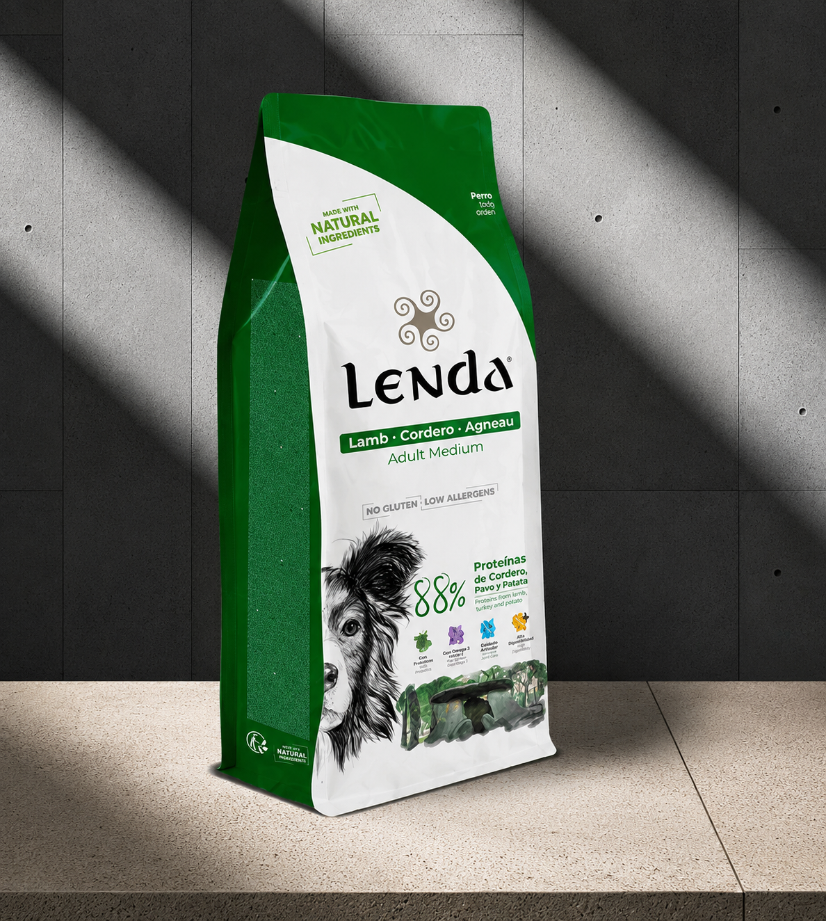 Lenda Adult Medium Dog Lamb (No Gluten, Low Allergens) 12 kg