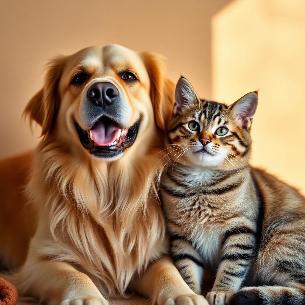 Mutlu kedi ve köpek
